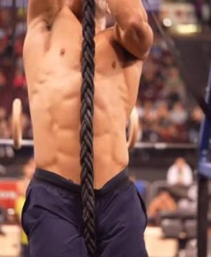 Rope climb at a CrossFit competition